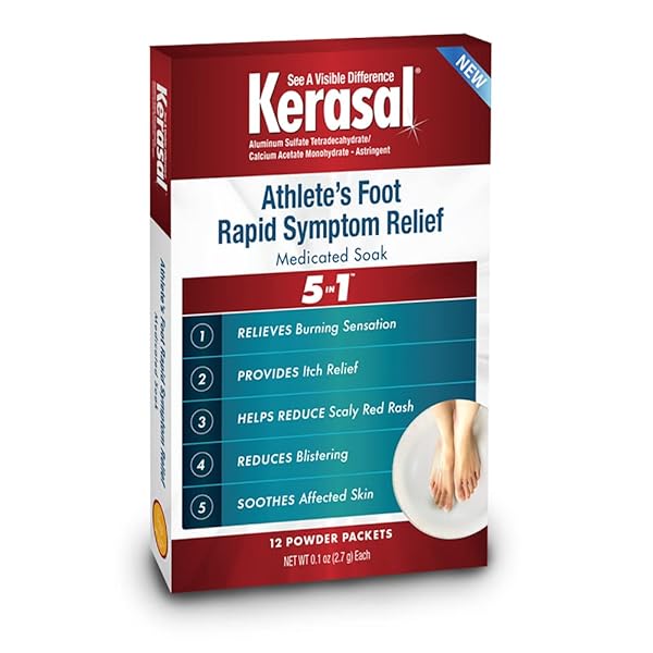 KERASAL ATHLETE’S MEDICATED FOOT SOAK, BATH FOR 5-IN-1 RAPID SYMPTOM RELIEF, 12 COUNT, (PACK OF 1)