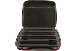 Microphone Case for 4 Mics, Hard EVA Storage Box with Separate Interiors, Carrying Case Organizer for Bar KTV (30x26x7cm/11.8