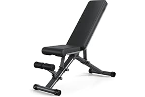LINBOLUSA Foldable Weight Bench - Adjustable Bench for Full Body Workout, Fully Upright Backrest Design, Multi-Purpose Incline Decline Bench - 2025 Version Black