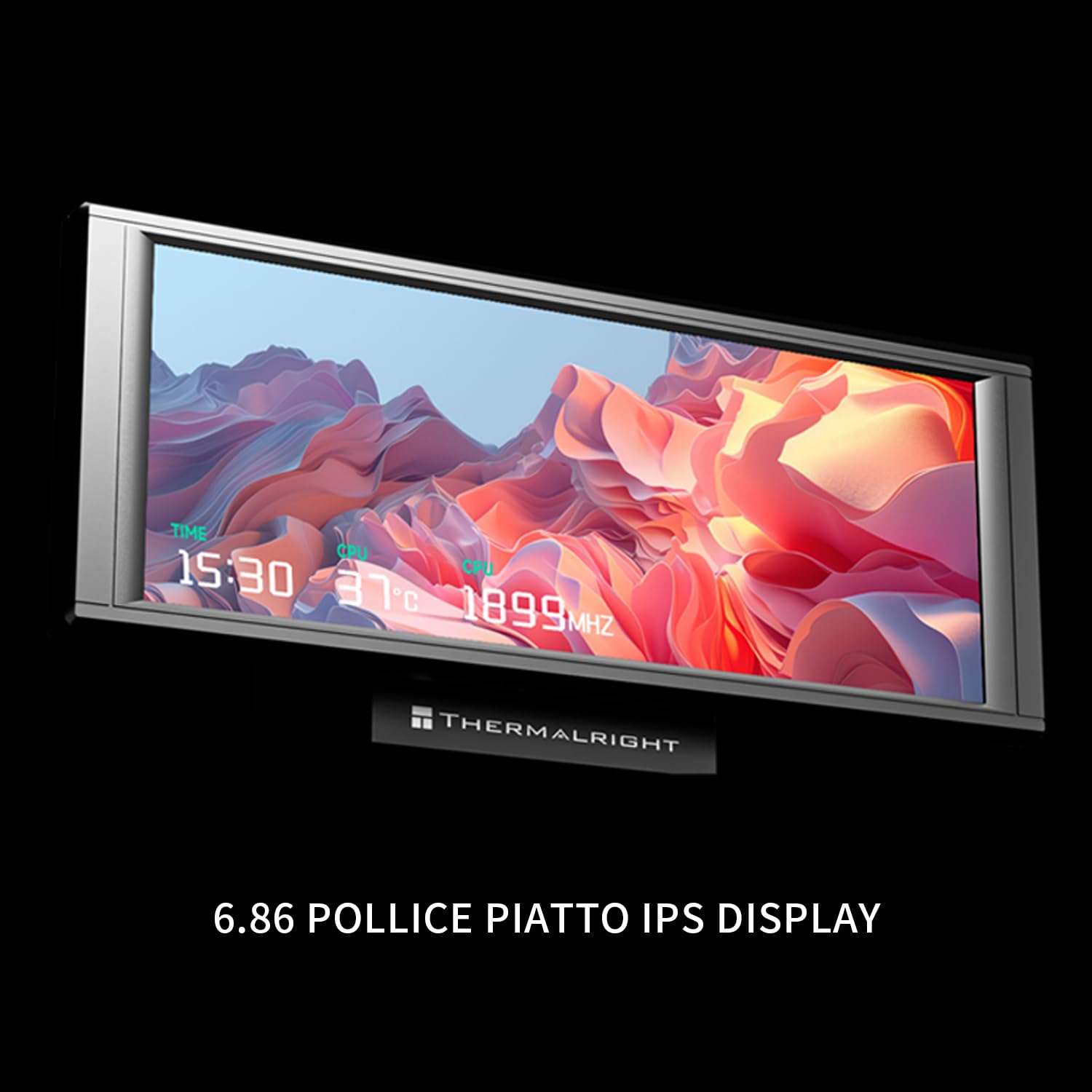 TR-Trofeo Vision 360 ARGB Schwarz CPU Aio Kühler, CPU Wasserkühlungssystem, 6,86 Zoll langer IPS-Bildschirm mit 1280x480 Auflösung, für AM4 / AM5, LGA1851 / 1700, 7