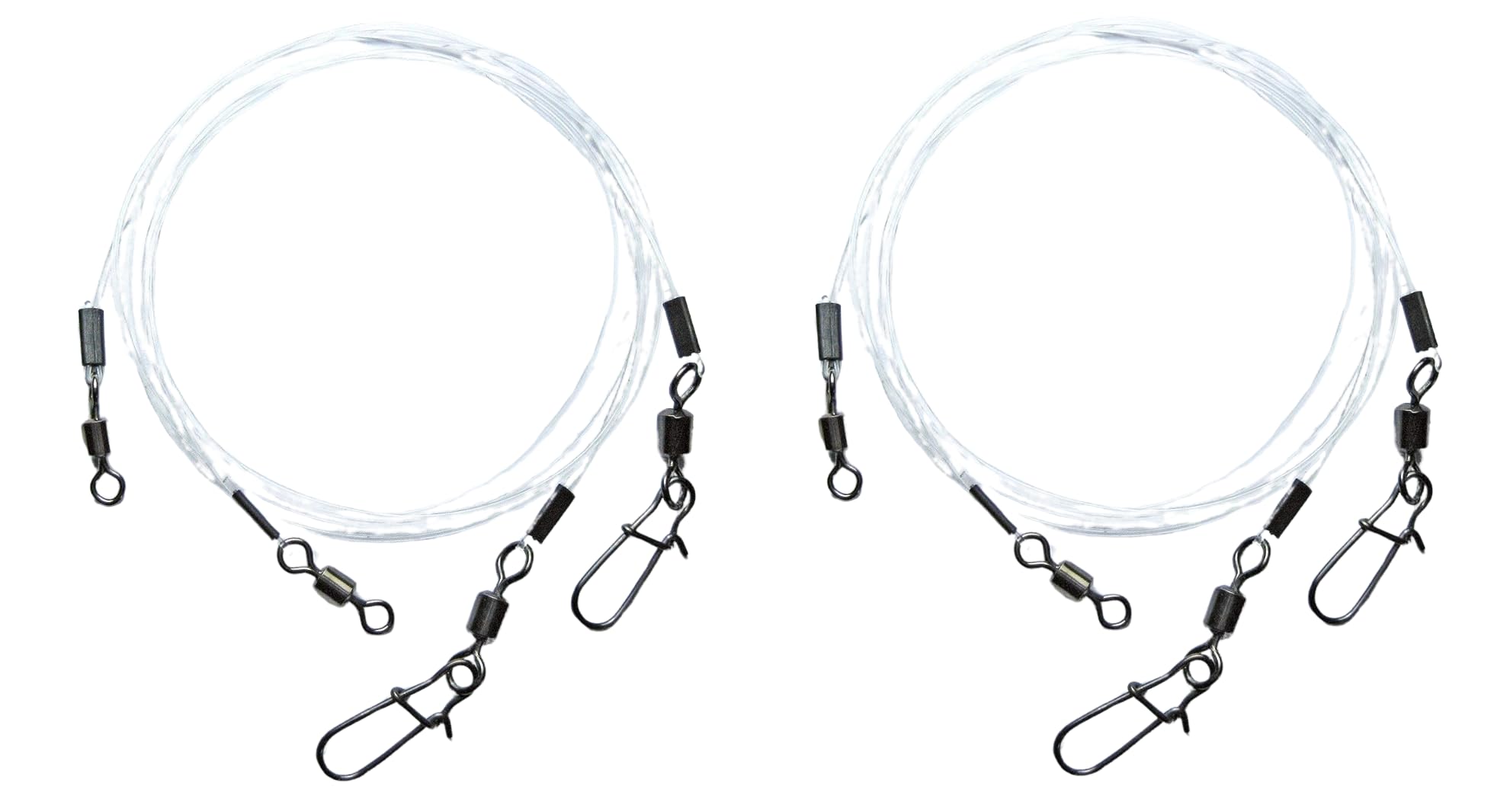 Behr Set of 4 Predatory Fish Leader Hardmono Leader with Swivel and Carabiner 35 cm, 20 kg, Petri Heil! Sticker