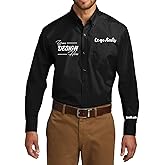 INK STITCH Men W100 Custom Personalized Embroidery Add Logo Texts Easy Care Long Sleeve Dress Buttondown Shirts