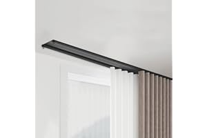 Curtain Double Tracks, Ultra Thin Aluminium Double Rails, Room Divider Track, Bedroom/Window/Hotel Drop Ceiling Curtains Trac