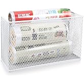Picowe Magnetic Shelf for Fridge, Aluminum Foil & Plastic Wrap Holder Organizer for Refrigerator, Magnetic Laundry Organizer for Washer /Dryer, Fridge & Small Spaces (White)