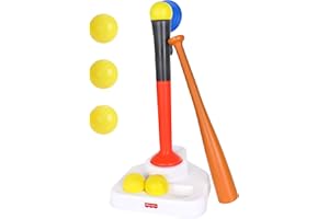 Fisher-Price™ Grow-to-Pro 2-in-1 Tee Ball Set for Toddlers & Kids, Height Adjustable Batting Practice & Outdoor Play Toy, Age