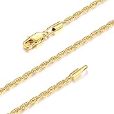 Andsion 925 Sterling Silver Chain Necklace for Women, 18K Gold Plated Chain for Women, 1.5/2.5MM Rope Chain Sturdy & Non Tarnish Women's Chain Necklaces Jewelry Gifts