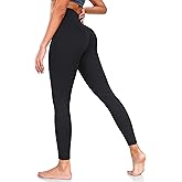 YUNOGA Women's High Waisted Leggings 25“ Inseam - Tummy Control Workout Leggings with Inner Pocket Buttery Soft Yoga Pants
