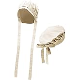 PROCOS Medieval Bonnet Cap Linen Womens Colonial Amish Peasant Mob Hat Headwear Cosplay Costume