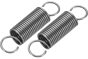 PATIKIL Extension Spring, 2pcs Wire Diameter 0.04", OD 0.4", Free Length 1.6" Spring Steel Dual Hook Tension Springs for Lawn
