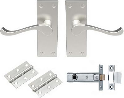 Carlisle Brass Victorian Scroll Lever Latch Door Handles Satin Nickel 64mm