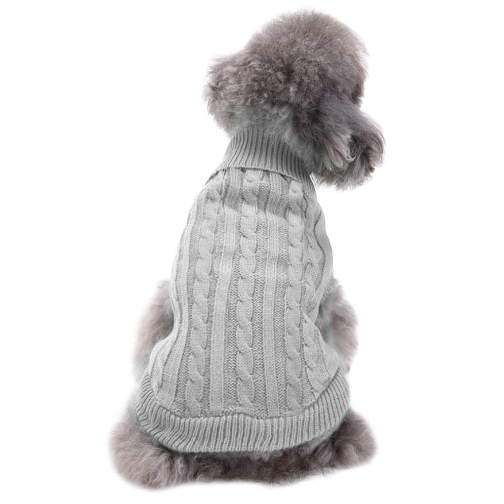 CHBORCHICEN Small Dog Sweaters Knitted Pet Cat Sweater Warm Dog Outfits Sweatshirt Dog Winter Clothes Kitten Puppy Sweater (X-Small, Grey) — image 1