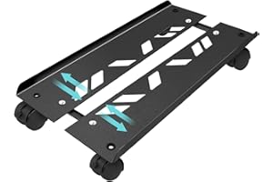 CUISIBOT Adjustable Large Computer Tower Stand 7.9 to 10.2 inch Wide, Mobile PC Stand for Most Desktop Towers, Steel CPU Stand with Locking Caster Wheels, Gaming PC Holder,PC Cart