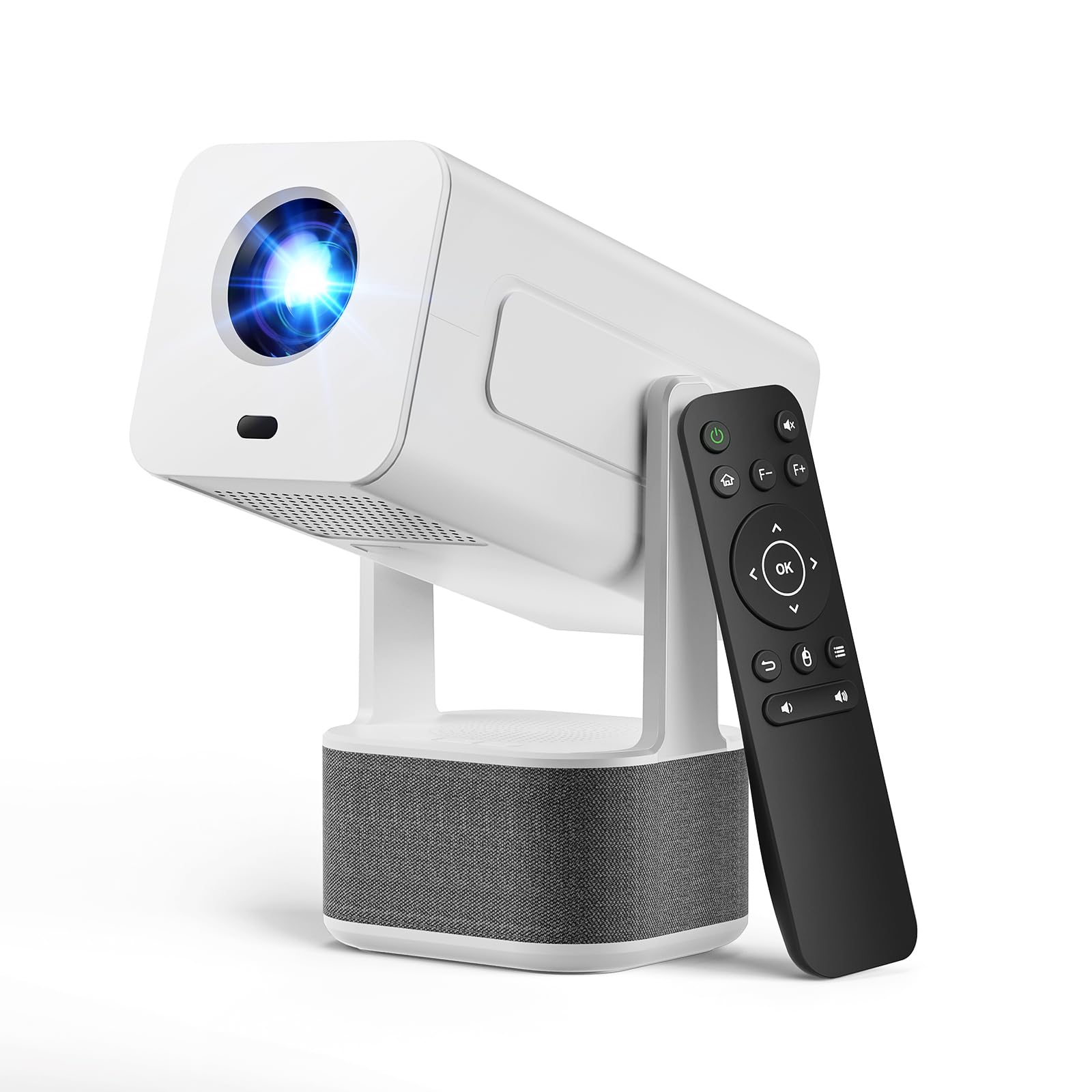 Photo 1 of ?10W Dolby Audio?Enhanced Brightness?Auto Focus?Mini Projector 4K Support - Smart Portable Projector with WiFi 6 and Bluetooth 5.4: Built in Apps, 330 ANSI, 180°Rotatable, for Indoor/Outdoor Use