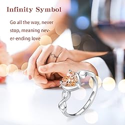 Shysnow Citrine Birthstone November Topaz Ring for