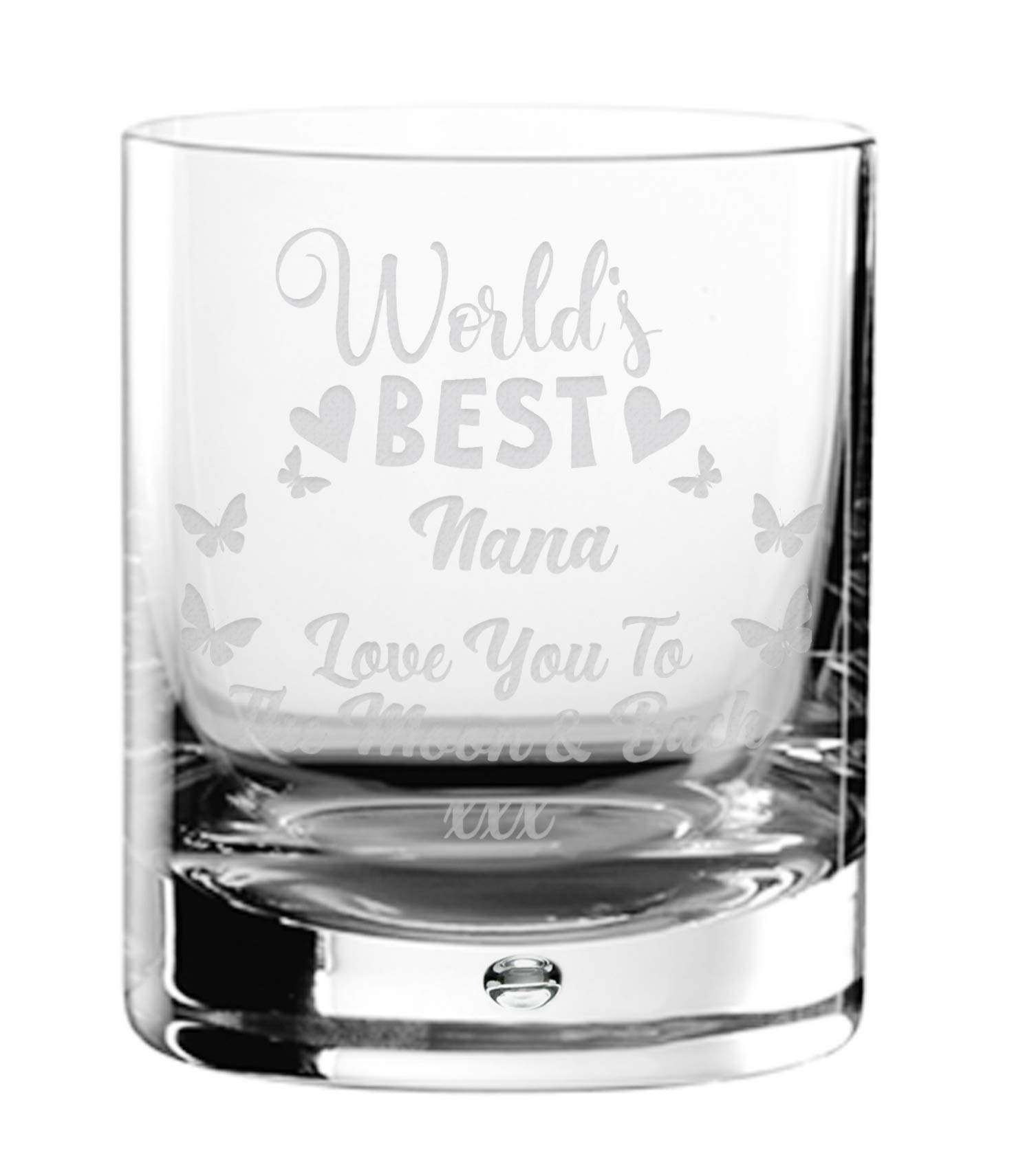 Worlds World's Best Nana Love You to The Moon and Back I We Glass Tumbler Novelty Keepsake Gifts Ideas from to Grandson Granddaughter Kids