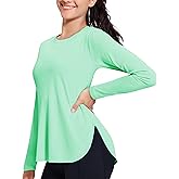 MIER Women's UPF 50+ Sun Shirts Long Sleeve Workout UV Protection Dry Fit Athletic Running Gym Hiking Tops Lightweight