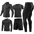 BOOMCOOL 5PCS Gym Clothes for Men Workout Sets
