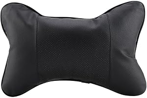 Restokki Ergonomic Car Seat Headrest Pillow for Ultimate Neck Support, Breathable Memory Foam Cushion Pad - Perfect for Long Drives, Office, and Home Use - Easy to Install & Carry - Black