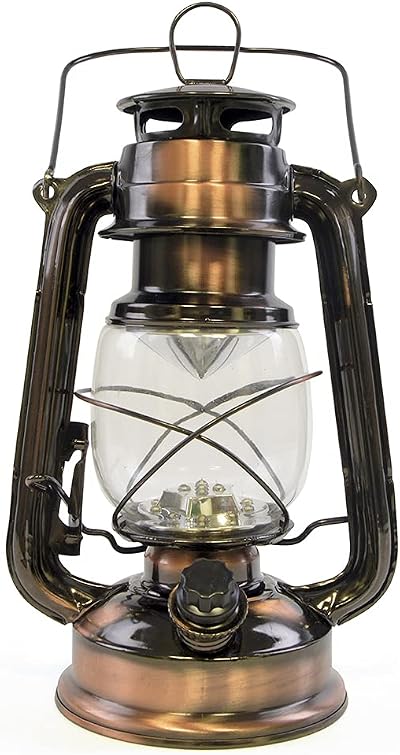 Homelife Nebraska LED Storm Lamp Copper 15 LEDs Battery Operated Dimmer