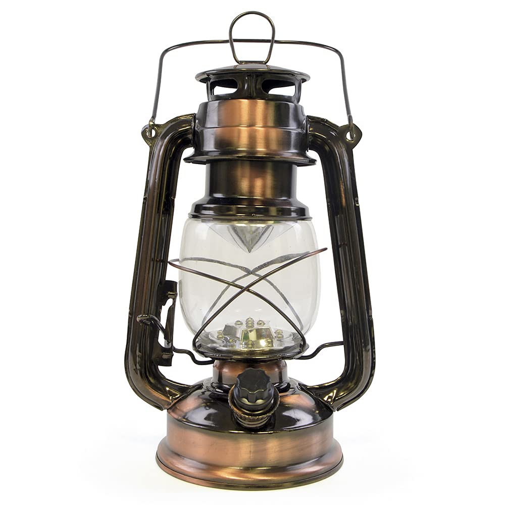 HomeLife Nebraska LED Storm Lamp with 15 Bright LED's / Carry Handle / Weatherproof Design / Variable Dimmer Settings / Energy Saving / Battery Operated - D1201CP - Copper โ image 1