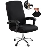 DVLOL Computer Office Chair Cover for Desk, Anti-dust Protector | Washable Removable, Stretch Rotating Soft, High Back Desk Seat Protector for pets