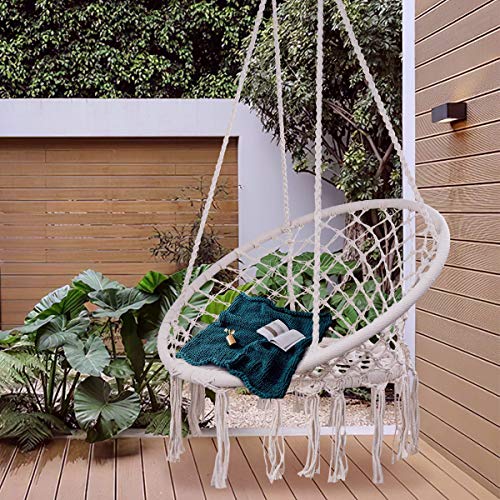 YRYM HT Macrame Swing Hammock Chair Macrame Hanging Chair with
