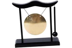 Generic Desktop Gong Brass Gong Decorative Percussion Instrument Desk Adornment Small Crafts Home Decor Chinese with Stand an