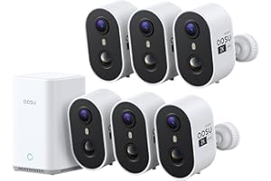 aosu Outdoor Security Cameras Wireless Home Surveillance System with aosuBase, Battery Powered, Cross-Camera Tracking, True 2