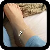 YienDoo Boho Cross Anklet Bracelet Silver Crucifix Ankle Chain Cross Pendant Foot Chain Minimalist Summer Beach Anklet Foot Jewelry Gifts for Women