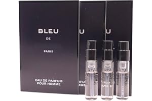 TRADEBERRY Set 3 Cologne Luxury Travel Size for Men Sample Spray Vial 0.05oz/1.5ml each. Bleu EDP Pour Homme Set of 3