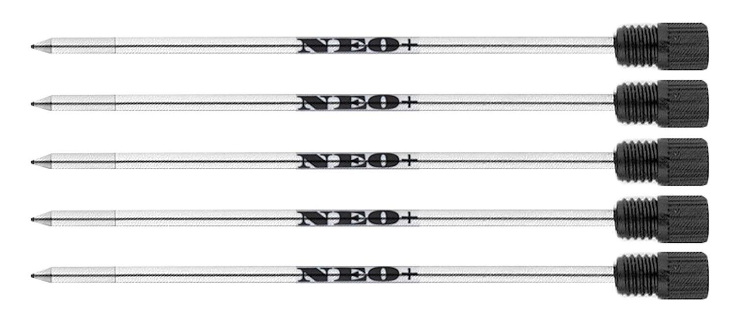 D1 Refills Ballpoint Blue or Black Ink Compatible with Swarovski Element Crystal Pen By NEO+ (5 x Black Ink)