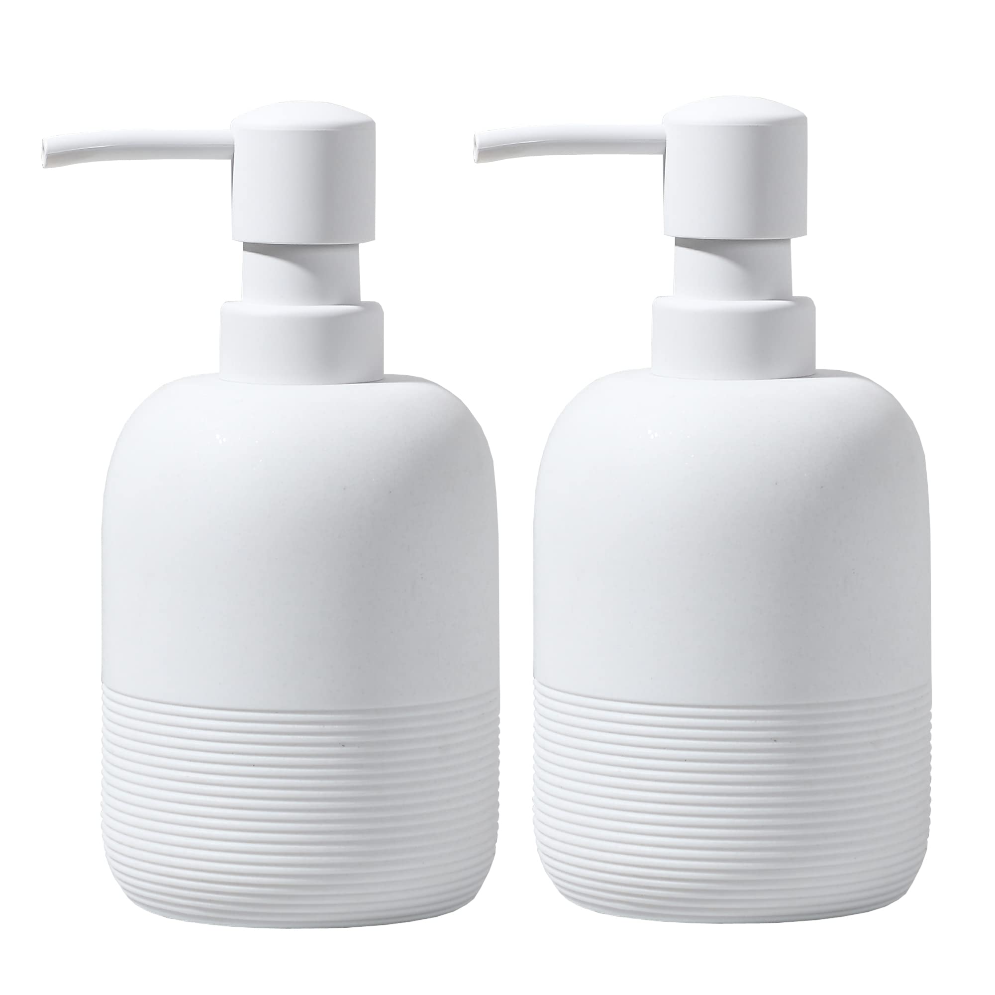 Photo 1 of GalDal White Soap Lotion Dispenser with A Spare Pump,Liquid Hand Soap Dispenser Sets for Bathroom Countertop,2pcs/Set Soap Dispenser for Kitchen