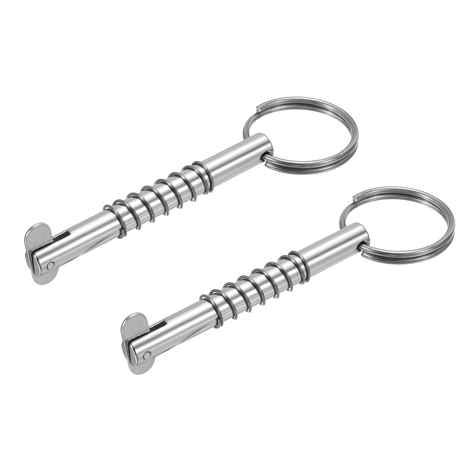 PATIKIL 316 Stainless Steel Quick Release Pin 2 Pack Bimini Top Pin Usable Length 2.6", Total Length 3", Dia 0.3" Boat Marine Hardware with Drop Cam & Spring for Deck Boat Bimini Top