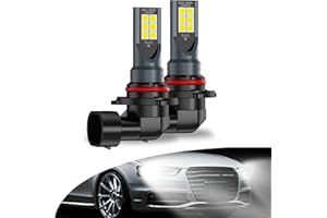 Yumfugu Pack-2 9005 Car Fog Light Bulbs, 3030 12SMD Chipsets LED Bulbs, 6000K High Brightness Stable Light Source Reversing Light, 1500LM 360 Degrees Lighting Tail Light, for Most Cars (White)