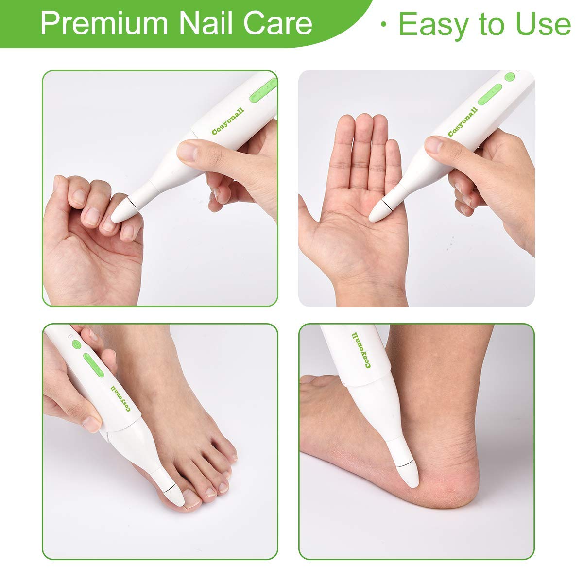 Manucure éléctrique, COSYONALL Ponceuse pour Ongles, Ponceuse à ongles professionnel avec 7 meuleuses - Kit de manucure pédicure, Lime à ongles avec Trousse de manucure