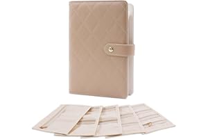 SBRINNALIAO Travel Jewelry Organizer Case ， Portable Jewelry Organizers Storage Book, Compact Jewelry Roll for Earrings, Rings, Necklaces - Perfect Jewelry Travel Bag for Women