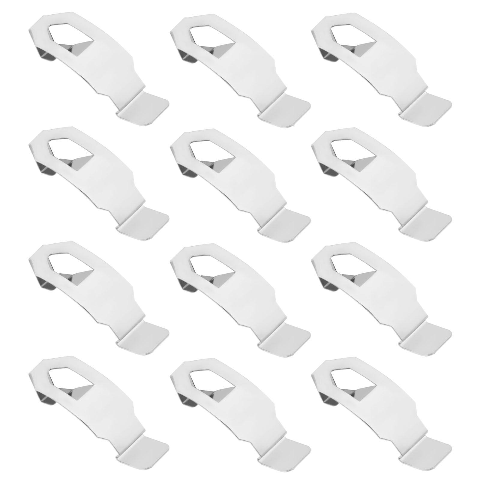 YINETTECH 12PCS Photo Frame Clips Picture Hanger Fastener Artwork Back Plate Fixing Hardware Metal Spring Turn Clip Hanging Supplies Silver Tone 35x13mm