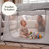 Venture All Stars Joy Square Baby Playpen Foldable Mesh Sides Travel Bag Grey view 3