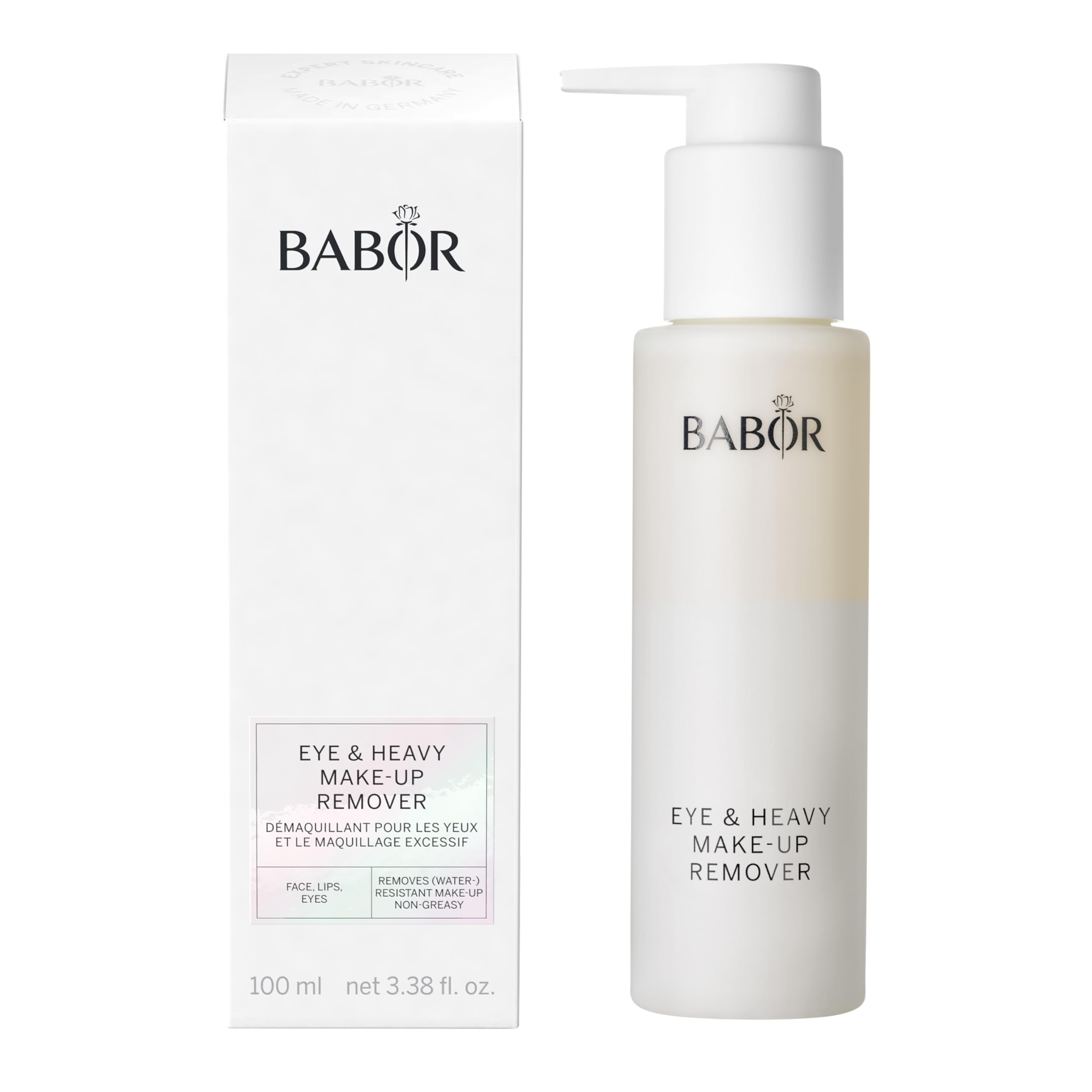 BABOR CLEANSING Eye Make-Up Remover for All Skin Types, Oil-Free, Also for Waterproof Eye and Lip Cosmetics, Vegan Formula, 1 x 100 ml