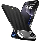 Foenor Aramid Fiber for iPhone 17 Air Case, Compatible with MagSafe, [Ultra Thin & Lightweight] for iPhone 17 Air, Kevlar 600D Aramid Fiber with Ultra-Slim Caseless Feel Black/Grey (Twill)