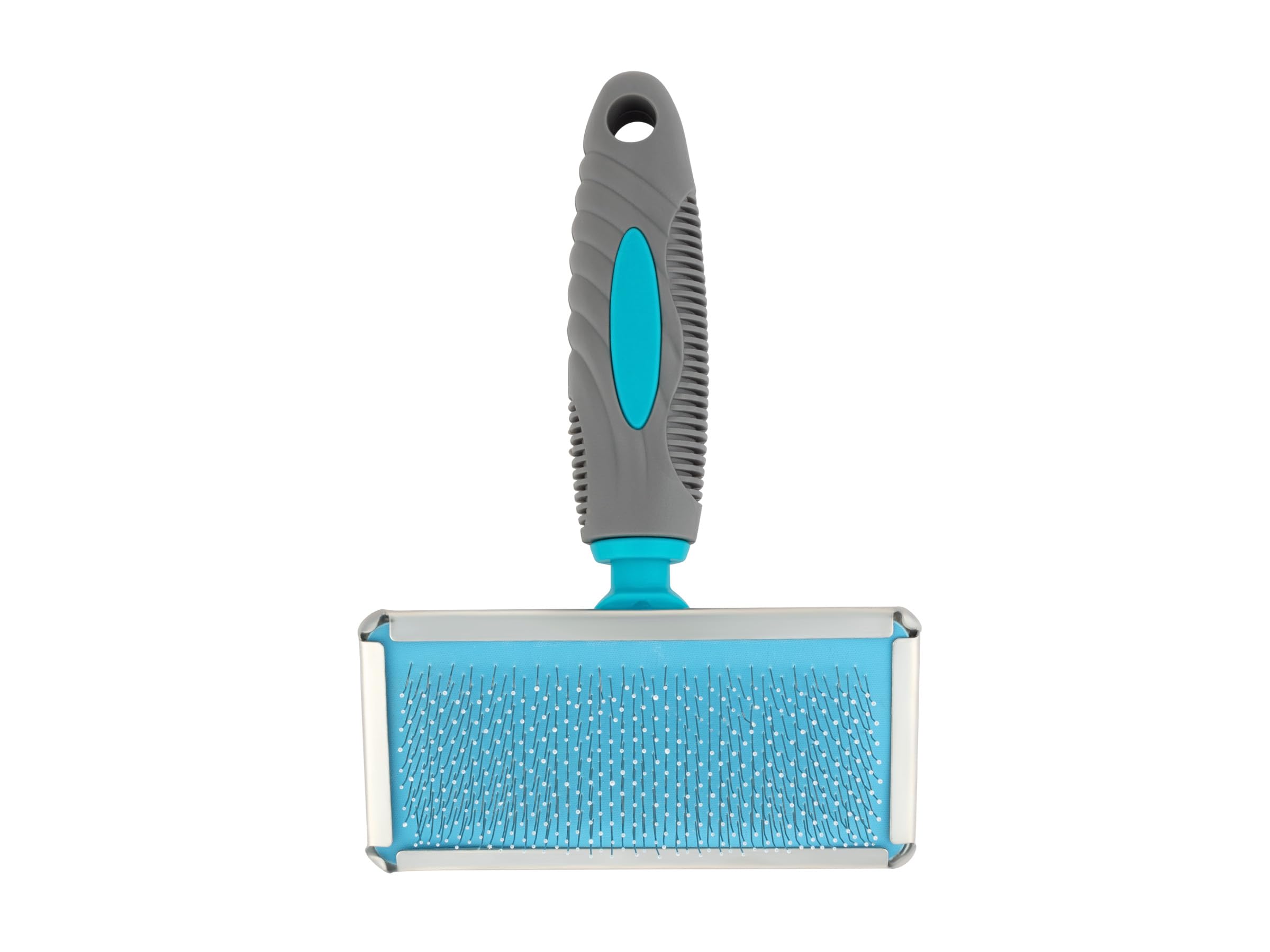 Masterclip Flat Head Hard Pin Slicker Brush - Suitable For Grooming Medium Sized Dogs & Pets (MEDIUM)