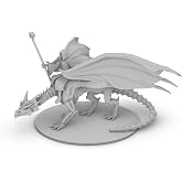 Necromancer Mounted on Undead Dragon Tabletop DND Gaming Miniature