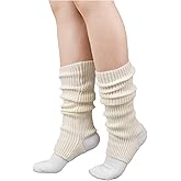 Milumia Women's Y2k Ribbed Knit Leg Warmers Cute 80s Stirrup Ankle Warmer Socks Legwarmers