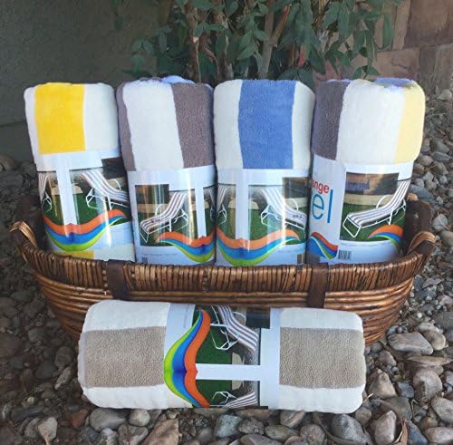4! Get 1 FREE!!! Chaise Lounge Towel Striped Blue/White, Yellow/White, Khaki/White, 3C/White and Light Khaki/White (Only Towels)