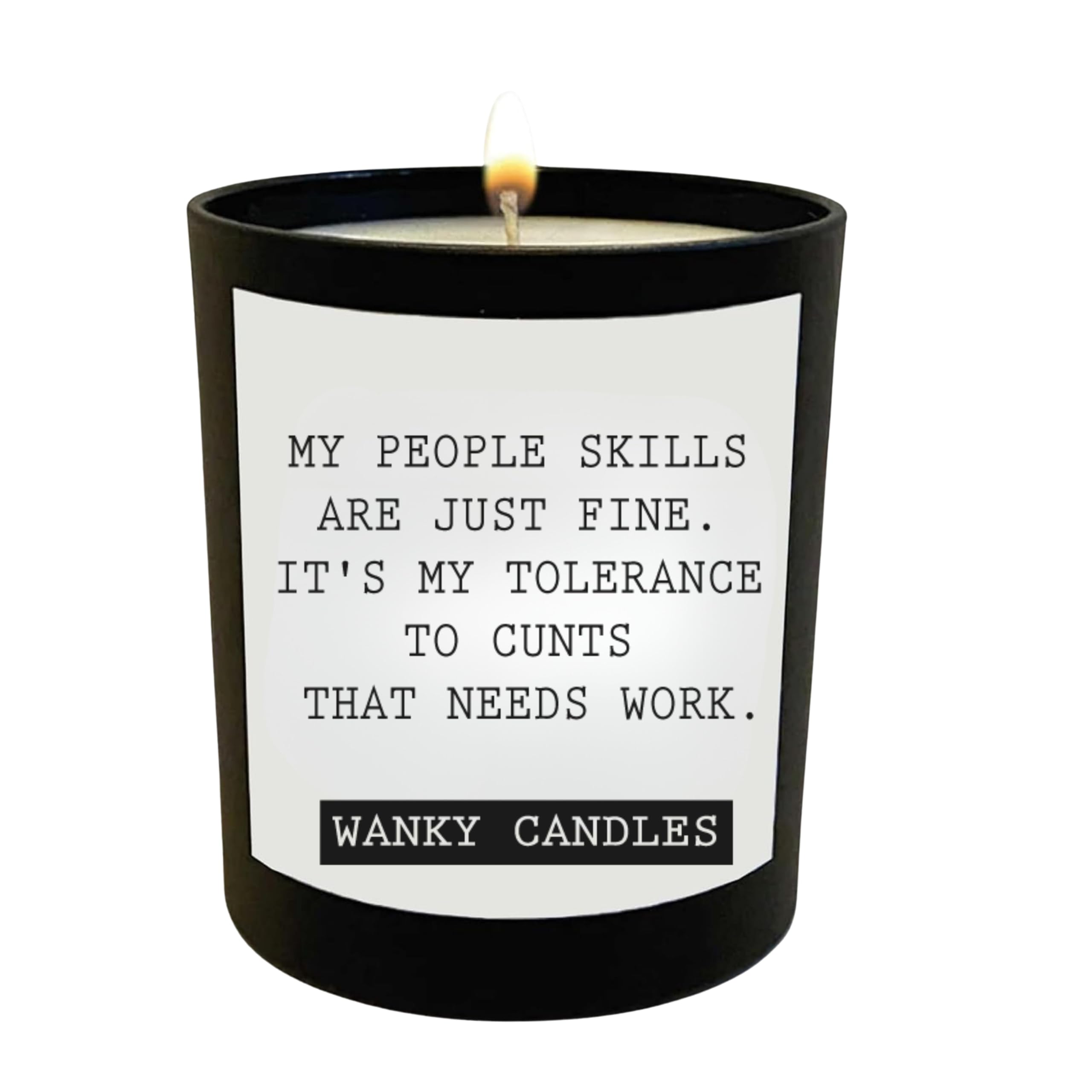 Funny Rude Candle for Her Offensive Gift Alternative Cheeky Sweary Black Jar Soy Wax Candle Strong Scent Humour (People Skills)