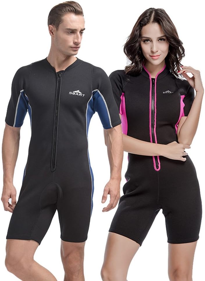 Unisex Short Sleeve 2MM Neoprene Wetsuit Men for Surfing One Piece Triathlon Scuba Diving Spearfishing Wetsuit Women Surfing: Clothing