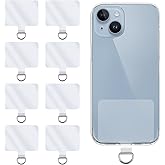Mabor Universal Phone Tether Tabs, 8 Pcs D-Buckle Phone Lanyard Tab Replacement Part PVC Transparent Tether Tab Compatible with Most Smartphones