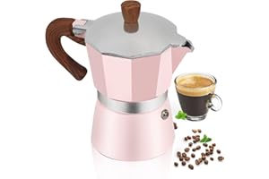 MOGRECHA Aluminum 3 Cup 150ml Moka Pot Express Coffee Maker Stovetop Espresso Colorful Coffeemaker Italian Classic Style Brewing Greca Cafe Mocha Machine for Cafeteras Lover Camping Travel and Home Use 5oz