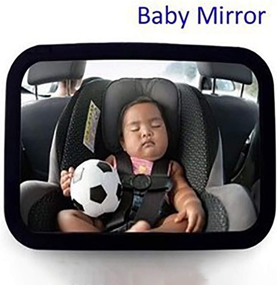Baby Car Mirror for Back Seat, Peace of Mind to Keep an Eye on Baby in a Rear Facing Child seat - Premium Black Frame