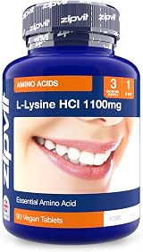 Zipvit L Lysine 1100mg 90 Vegan Tablets High Strength 3 Month Supply view 1